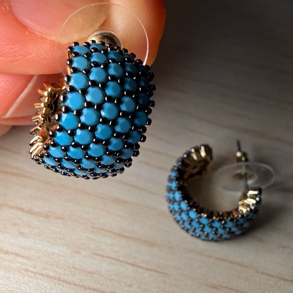 Park Lane Gold and Turquoise Beaded Earrings - Picture 4 of 5